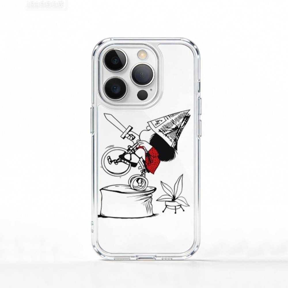 Cute M-Mafalda C-Cartoon   Phone Case For iPhone 17 16 15 14 13 12 11 Mini Pro Max Plus Transparent Cover