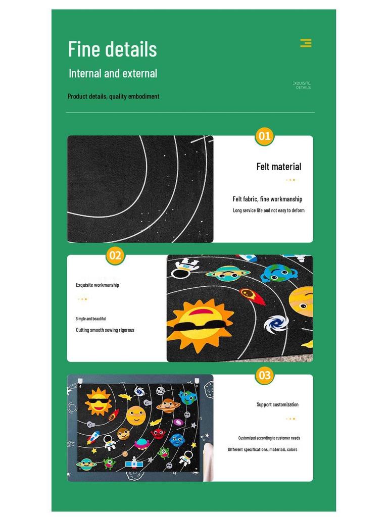 Felt Busy Board for Children's Learning - Kindergarten Felt Toys