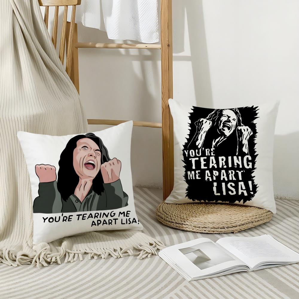 The Room T-Tommy Wiseau Cushion Cover Breathable Linen Pillow Cover Skin-Friendly Home Decor Pillowcase With Hidden Zipper