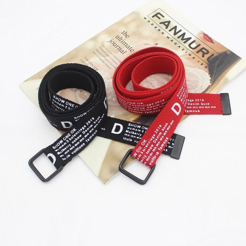 Tactical Belt Black Double Ring Canvas Belt Unisex Jeans Wide Belt