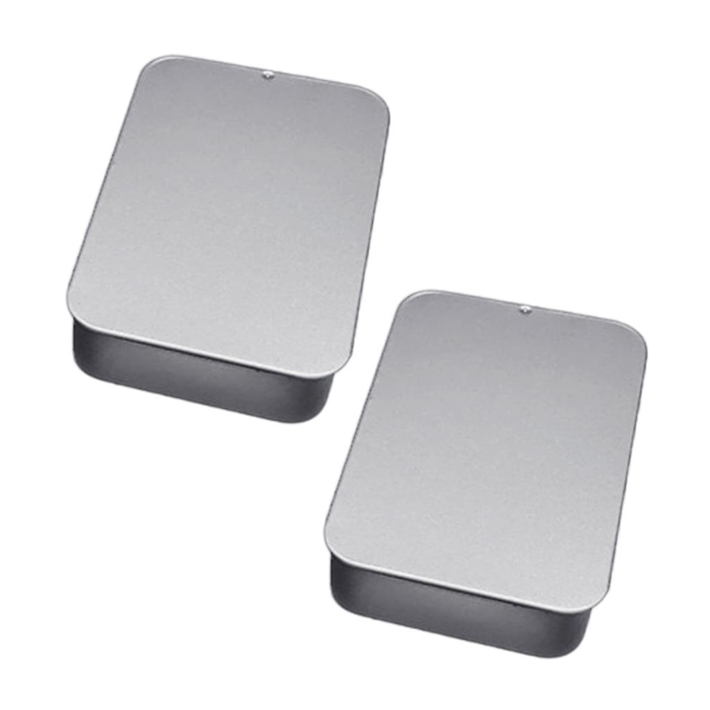 Pack of 2 Portable Sturyd Iron Sliding Lid Containers Accessory for Small Items Storage In Bedroom or Office Supplies