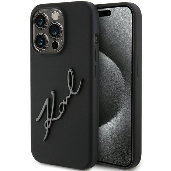 Karl Lagerfeld KLHCP15LSKSBMCK iPhone 15 Pro 6,1" schwarz/schwarz Hartschale Silikon Karl Schriftzug