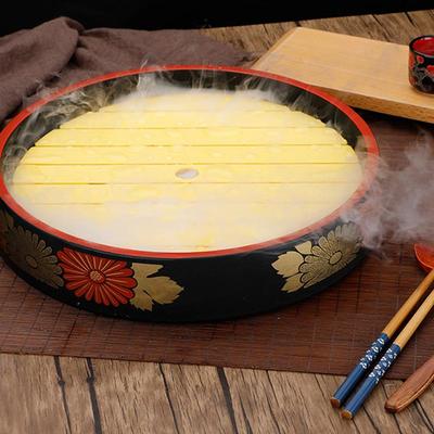 Sashimi Dry Ice Plate Japanese Salmon Seafood Sushi Restaurant High-End Flat Plate Serving Plate