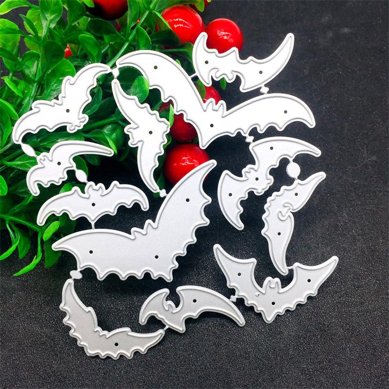 

Шаблон из двенадцати летучих мышей-террористов, металлические штампы, тиснение, штампы для скрапбукинга для изготовления карт, декор, счастливый Хэллоуин серебряный