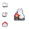 Unique Cartoon Lazy Cat Brooch Creative Flame Design Badge For Decoration Stylish