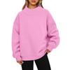 Women's High Neck Pullover Casual Sweatshirt Long Sleeve Fleece Top For European American Sports