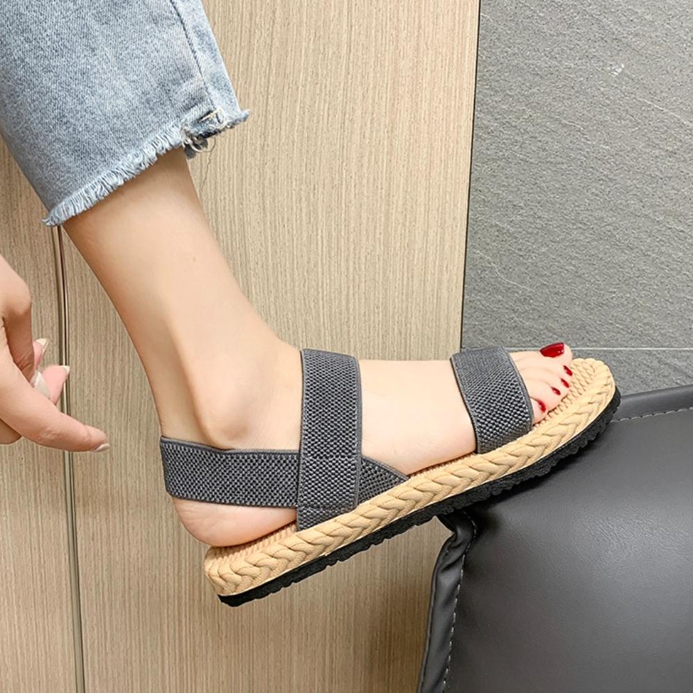 Divat Nyári Divat Sztreccs Szövet Kötött Szandál Női Hátul Gumis Pántos Platform Cipő Plusz Méret 35-43 Női Cipők Szandál