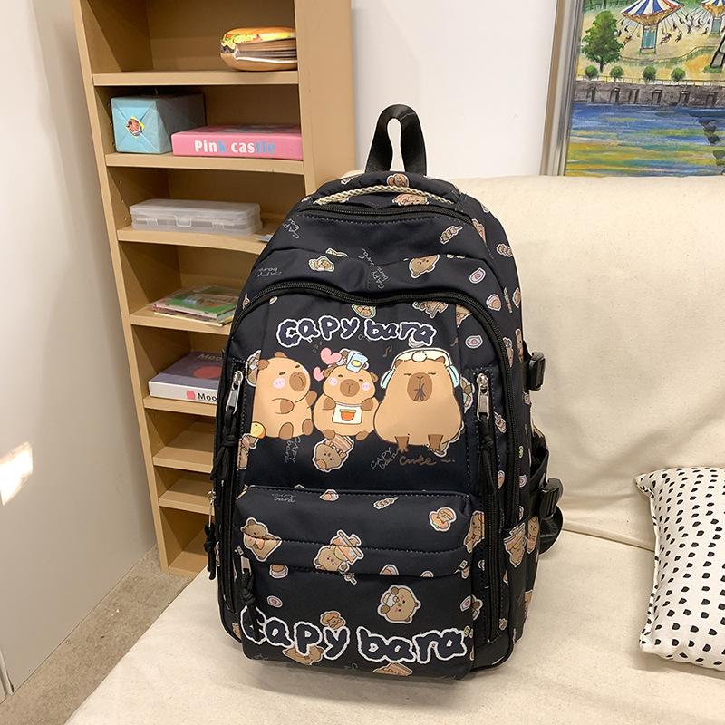 

Capybara schoolbag new printed backpack large capacity cute student backpack fashion чорний