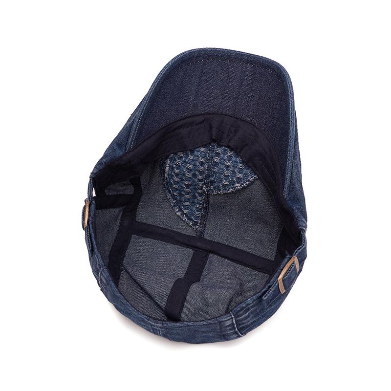 Herbst Schirmmütze Herren Britische Vintage Schiebermütze Denim Kappe Baskenmütze