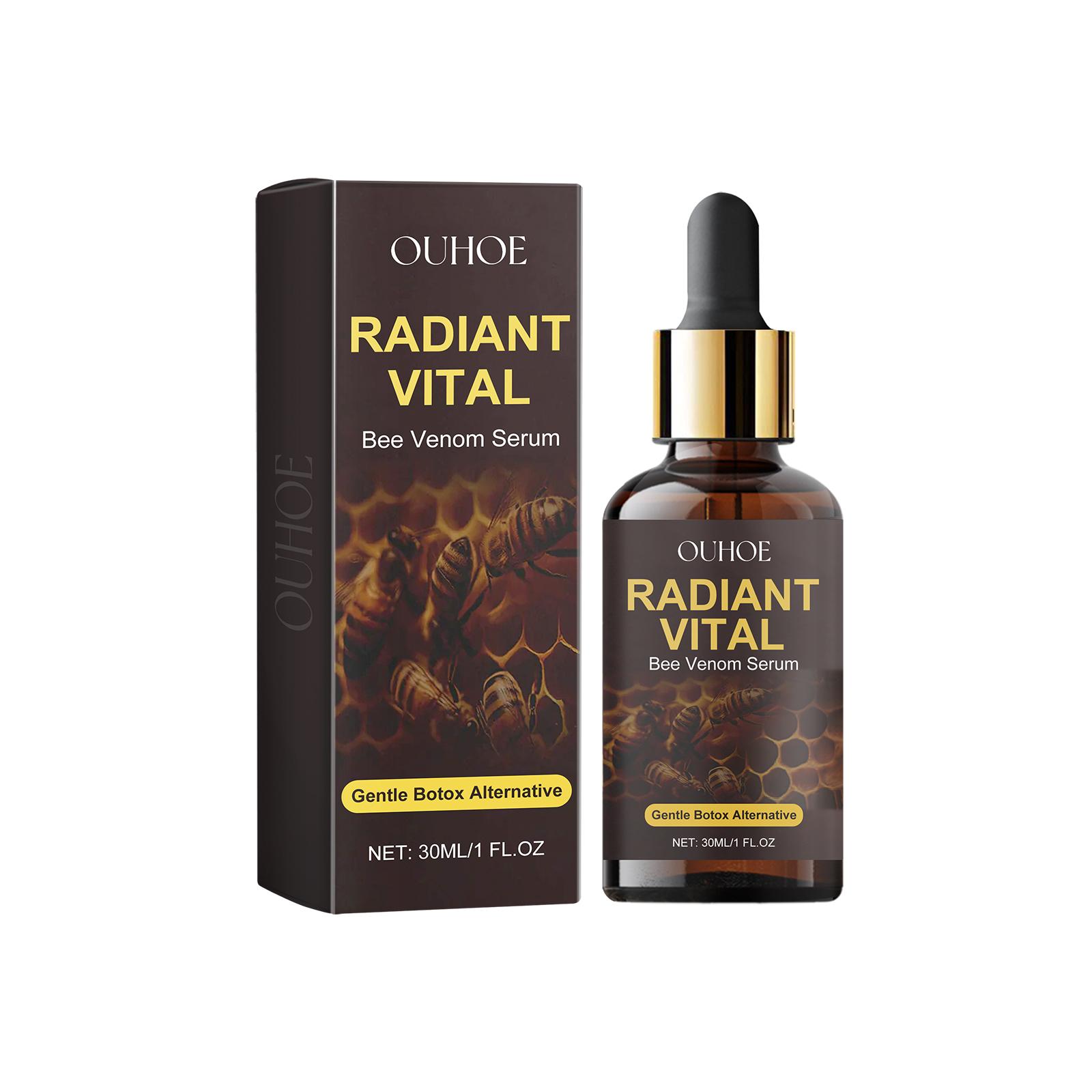 OUHOE moisturizes and moisturizes the skin, reduces facial fine lines and wrinkles, moisturizes skin care, bee venom facial essence