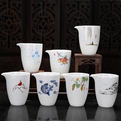 High-quality White Porcelain Fair Cup Teapot Hand Painted Tea Maker Kung Fu Tea Cup Gongdao Mug Teaware 280ml