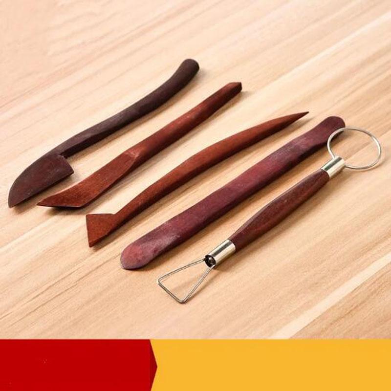 Clay Sculpture Carving Wooden Knife Pottery Clay Ceramic Molding Tool DIY Clay Sculping Carved Tools 5Pcs/Set