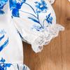 Girls' Fashionable Dress 2025 Summer Children's Sweet Floral Princess Dress