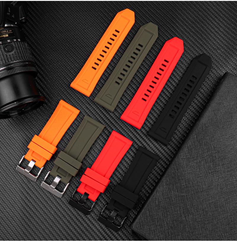 Men Silicone Watchband 24 26mm Accessories Strap Rubber Bracelet Belt Waterproof For Diesel DZ4318 4323 4476 4496 7348 Wristband