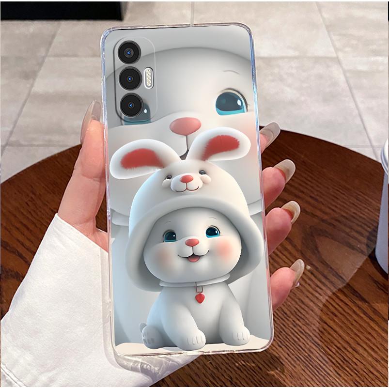For Tecno Pova 3 Case Clear Luxury Cute Cat Rabbit Cartoon Pattern TPU Soft Silicone Phone Case For Tecno LF7n Pova3 Back Cover