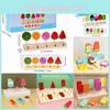 Kids Wooden Pretend Play Ice Cream And Lollipop Set With Interactive Logic Toys For Children