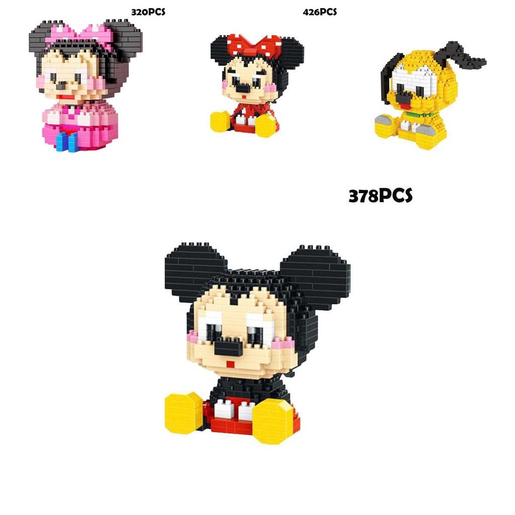 Disney Mickey Minnie Goofy Cartoon Building Blocks For Kids' Intelligence Development