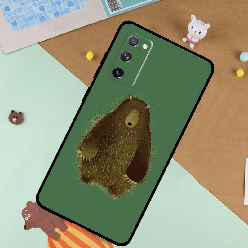 Cartoon Grizzly Bear Soft Case For Samsung Galaxy S25 Ultra S9 S10 S20 S21 S22 S23 S24 Plus S24 FE Funda Cover
