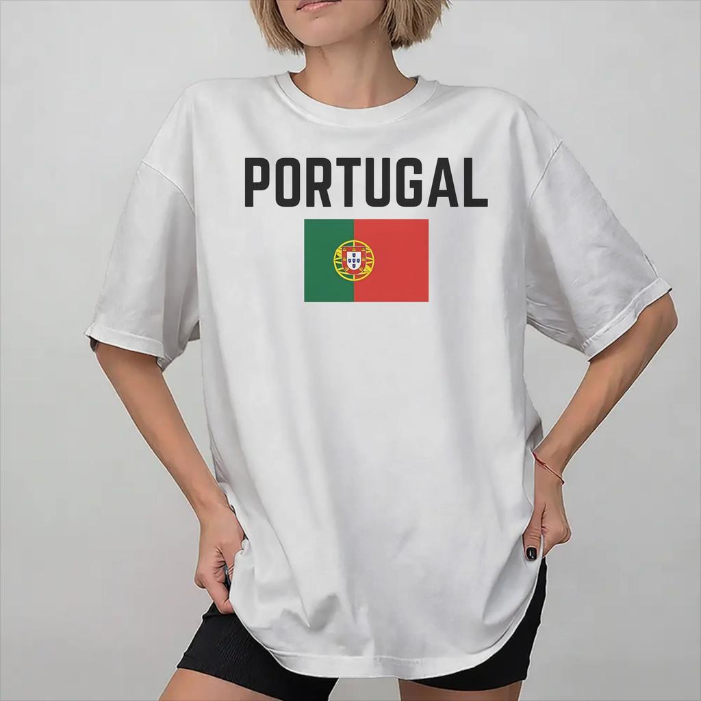 Portugal Flag Soccer Football Printed T Shirt For Unisex Wounisex 100 Cotton Tee Shirt Clothing