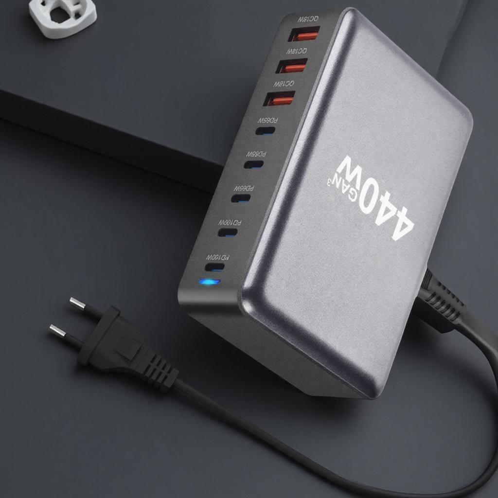 440W USB C Charger 8 Port Charging Station 100W Dual PD Compatible MacBook Pro Air iPad iPhone 16 15 14 13 Pro Max