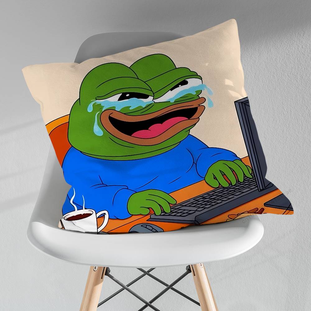 Funny Art PPepe The Frog Throw Pillow Case Living Room Sofa Cushion Cover For Home Bedroom Decoration Protector