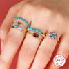 S925 Sterling Silver Turquoise Pearl Ring Vintage Simple Ring Trendy Premium Women'S Ring Ring