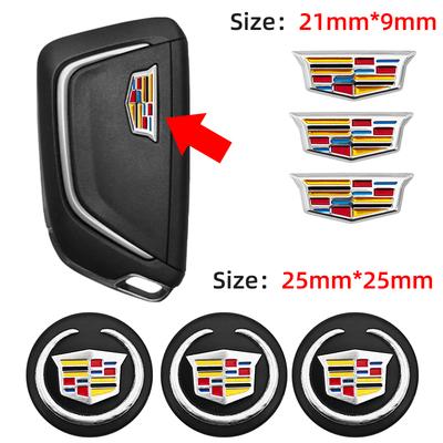 21mm/25mm Car Emblem Insignia Aluminum Sticker Key Logo For Escalade CTS ATS BLS XLR XTS STS XT4 CT4 XT5 CT5 XT6 CT6