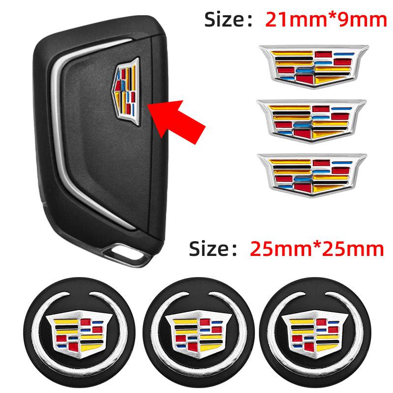 21mm/25mm Car Emblem Insignia Aluminum sticker Key Logo For Cadillac Escalade CTS ATS BLS XLR XTS STS XT4 CT4 XT5 CT5 XT6 CT6