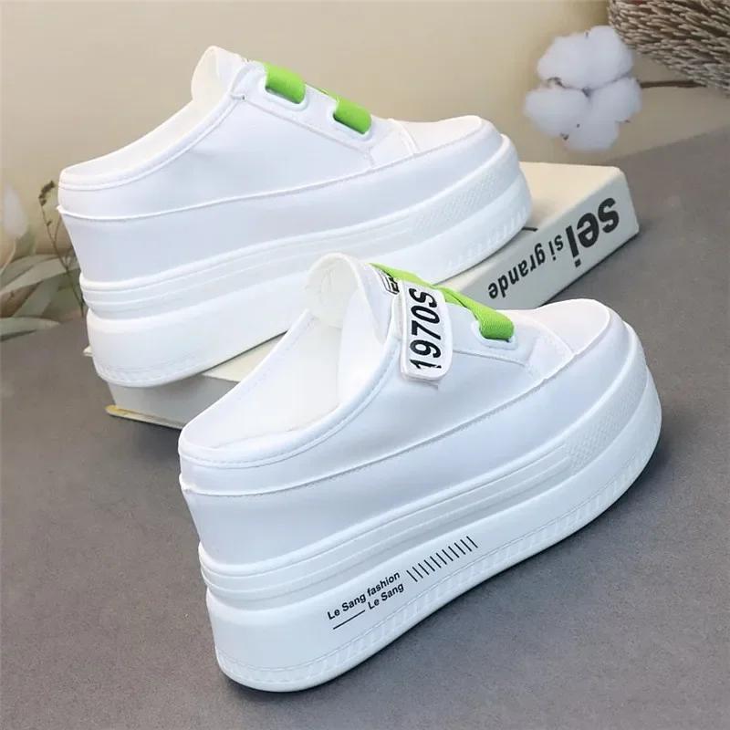 Fashion Modern Slippers Women's Super High Heels Lazy Person Half Drag Increase Thin 10CM Wearing Female Slippers women luxury sandals