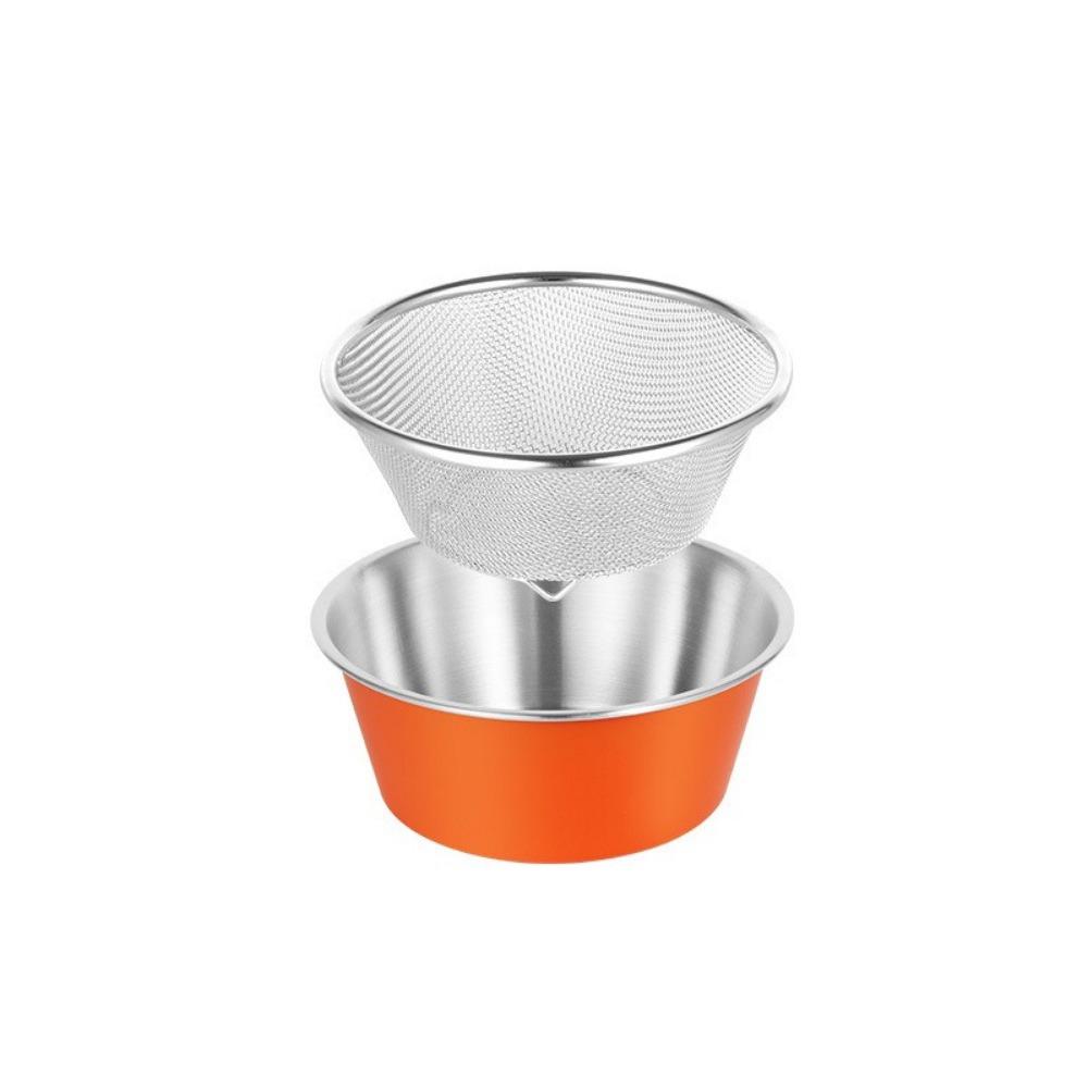 Colander Double Layer Stainless Steel Colander Set Stackable Space Saving Strainer Bowl Set Mini Drain Basket Draining Rice
