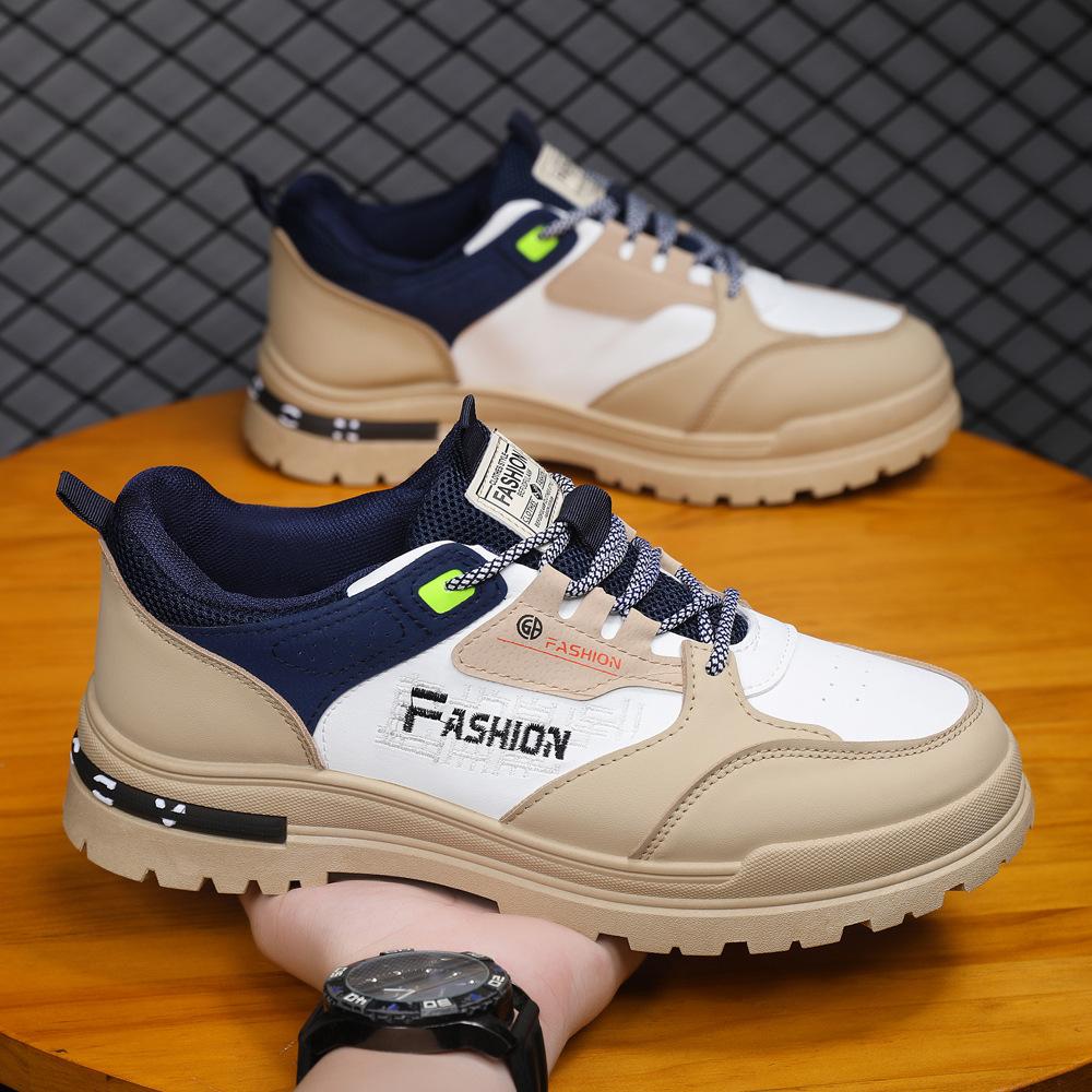 Frühlings Herrenschuhe Neue Atmungsaktive High-Top Schuhe Herren Trendige Weiße Schuhe mit Dicksohle Sportlich Lässige Borad Schuhe Herren