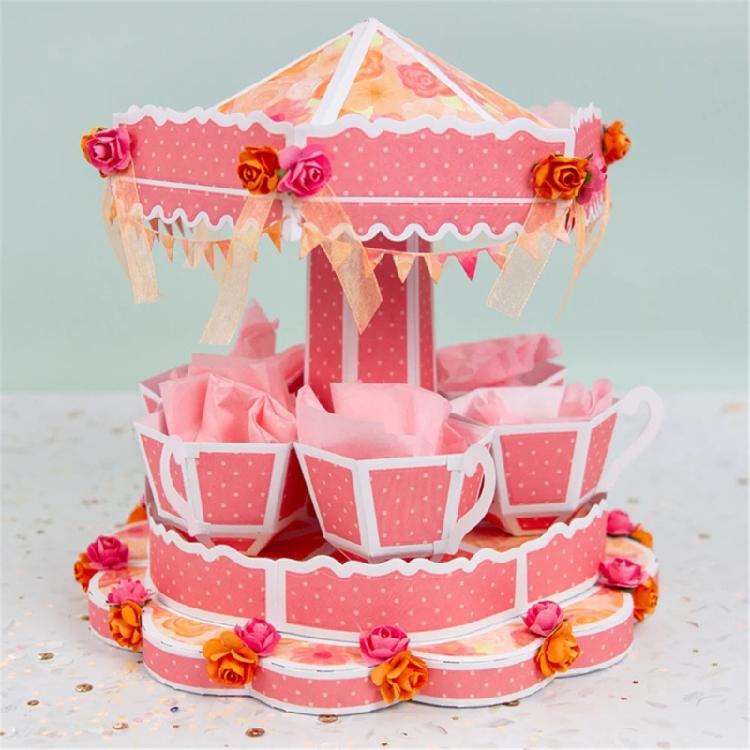 3D Rotating Cup Metal Cutting Dies Templates Molds Embossing Stencils Die Cuts for Scrapbooking Cards Making Decorations