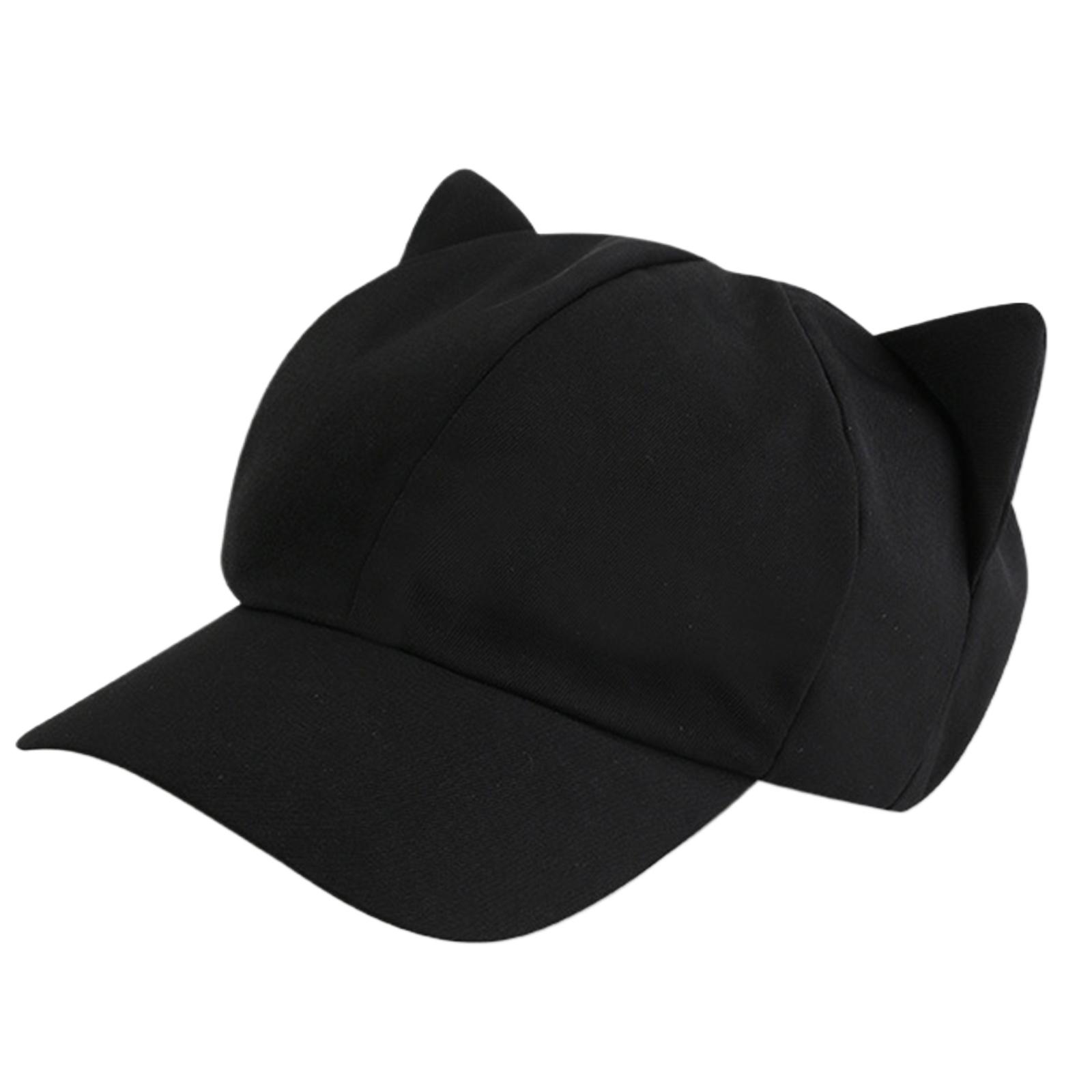 

Harajuku Baseball Hat Travel Visor Hat Adult Baseball Hat with Cats Ear Outdoor Adjust Size Hiking Cycling Hot Day Hat чёрный
