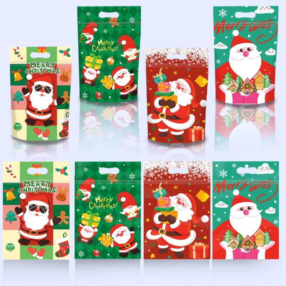50Pcs Snack Packaging Christmas Packaging Bag Party Supply Santa Clause Christmas Candy Bag Multicolor Merry Christmas