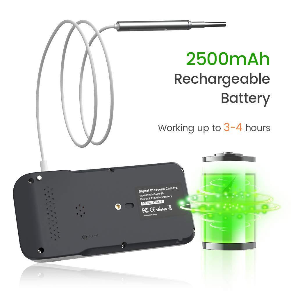 4.5-inch Ultra HD Otoscope with Screen, 3.9mm Illuminating Ear Cleaning Endoscope