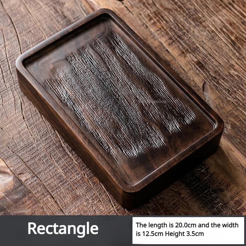 Tea Art Tools Sandalwood Pot Bearing Japanese Black Whole Wood Solid Wood Dry Brewing Table Small Tea Table/pot Holder/pad/plate