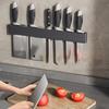 Multifunctional Wall-Mounted Kitchen Storage Rack with Knife Holder