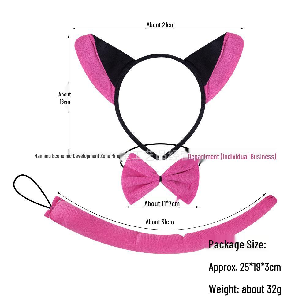 Cross-Border Cute Plush Fox Ears Headband Set for Halloween and Face Washing