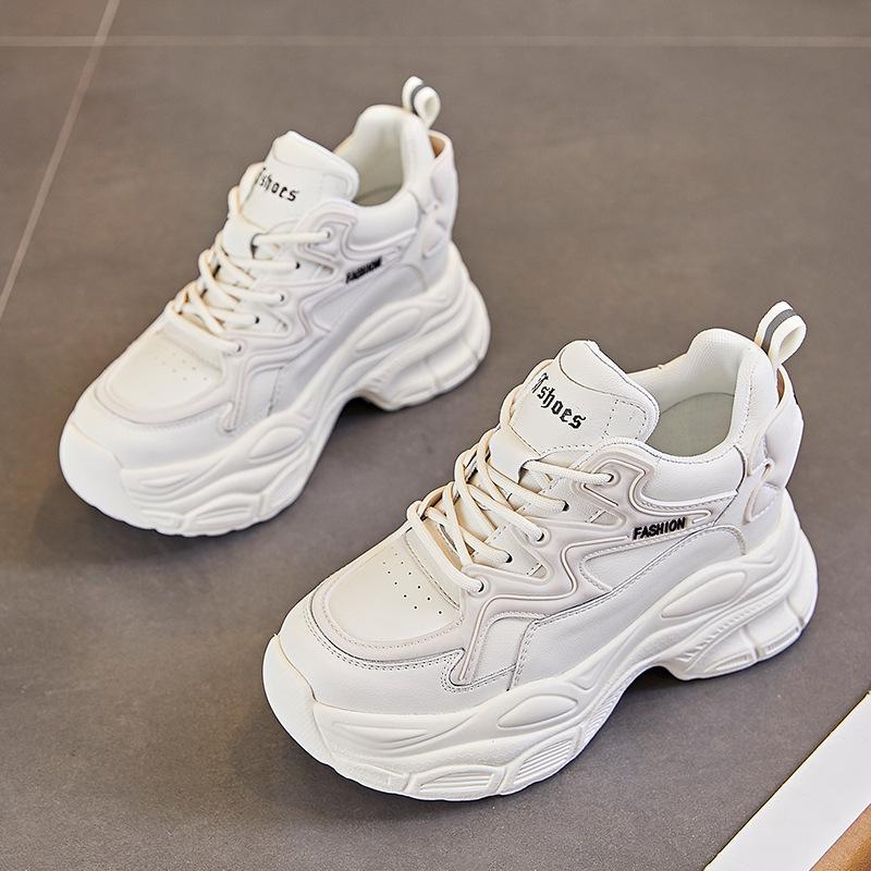 

Dad Shoes, New Height-increasing Casual Shoes for Women, Versatile Thick-soled Sports Single Shoes 39 бежевий