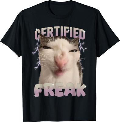 Kočičí meme Certifikovaný úchyl Jíst cement Prokletá kočka Vtipné tričko