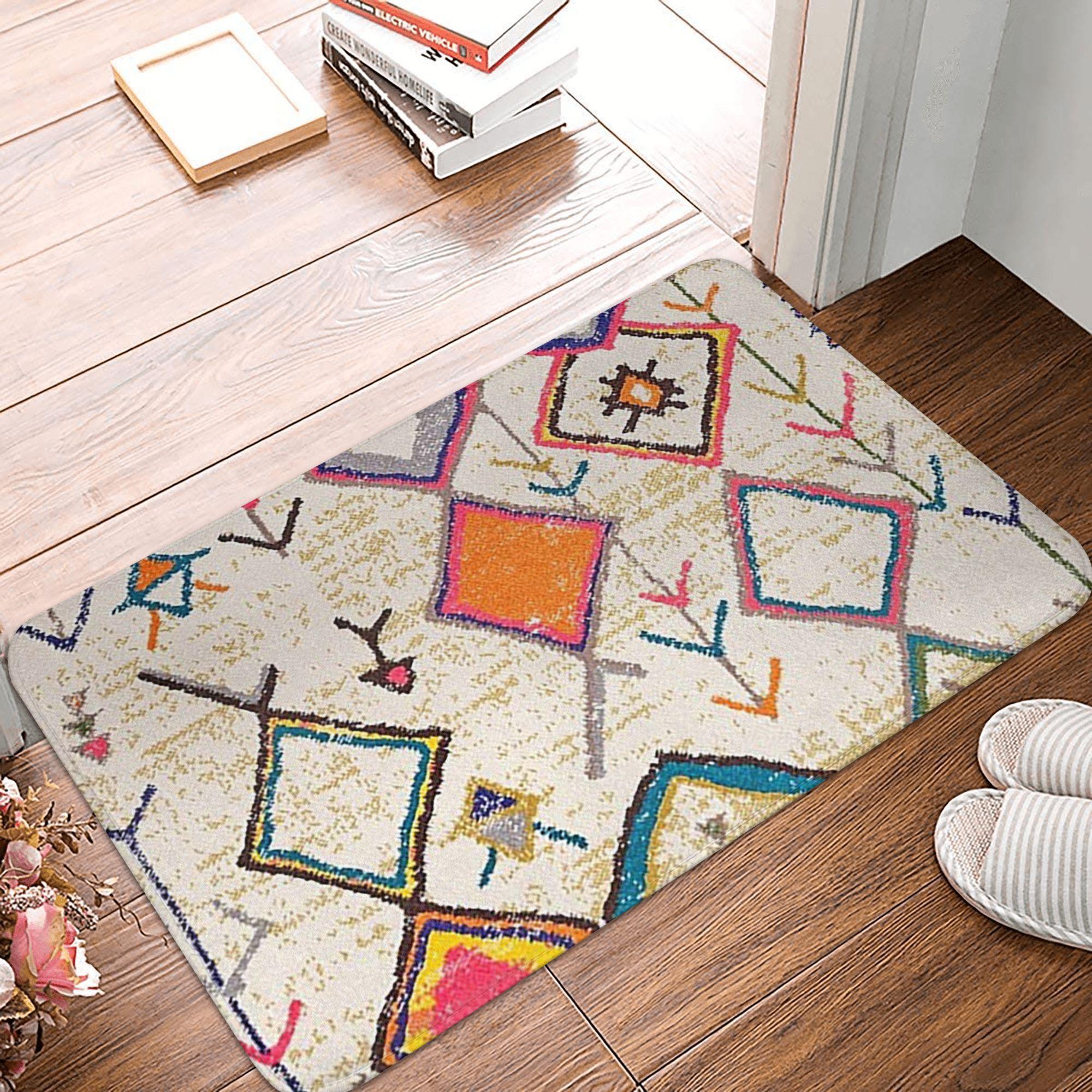 Lodestar Unisex Moroccan Traditional Rug Style Non-Slip Doormat Floor Mat Carpet Rug For Kitchen Entrance Home Bathroom Footpad Mats