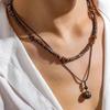 Earthy Colors Layered Beaded Necklace Adjustable Coconut Shell Necklace Wooden Beads Necklace