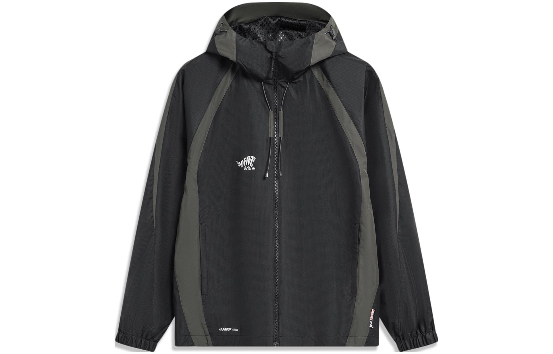 Li Ning Badfive Windproof Windbreaker Jacket Men s Black AFDU067-4 M