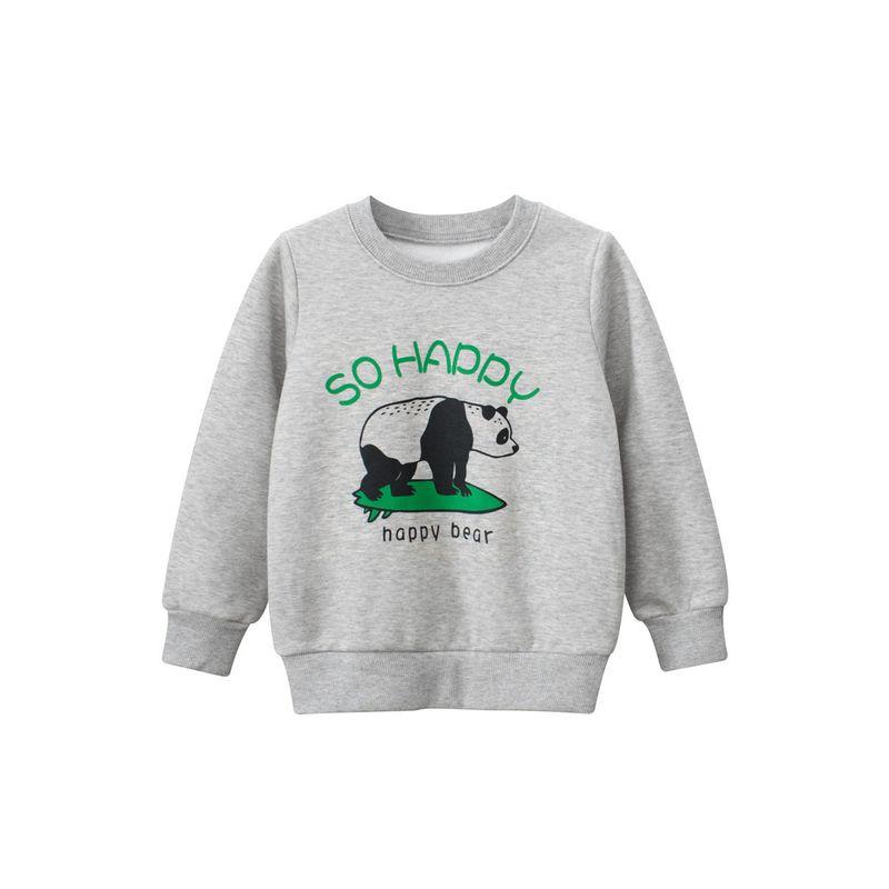 27Kids Children s Clothing Autumn and Winter Boys  Fleece Clothes Baby Boy Panda Pullover Top Children s Fleece Sweatshirt 2972 Flower Ash 140 cm