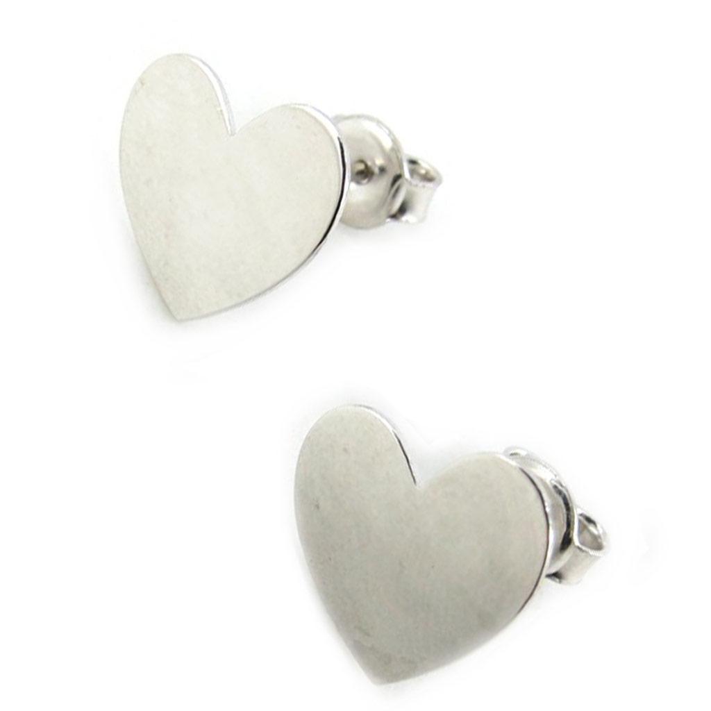 Les Trésors De Lily [N2227] - Silver 'Card Games' Earrings (heart)