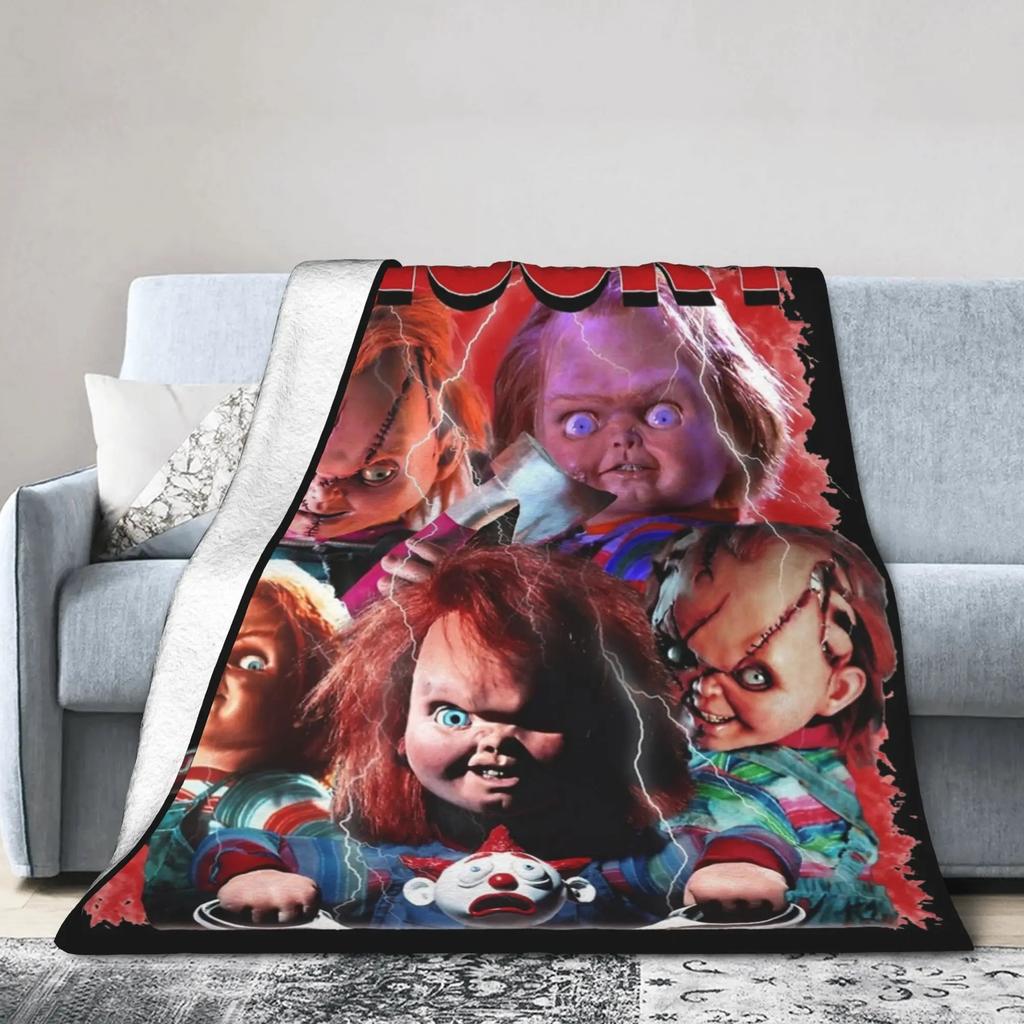 Horror C-chucky Flannel Throw Blanket Super Soft Cozy Bedding Sofa Cover Home Decor Gift Teens Boys Girls Kids