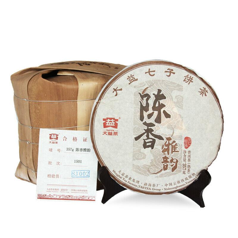 Aged Aroma Menghai Dayi TAETEA Pu-erh Tea Cake 2015 Puerh Puer Cooked Ripe 357g