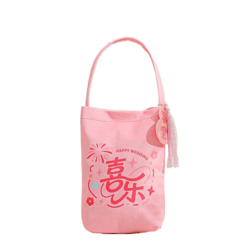 Traditional Canvas Wedding Candy Bag Tassels Drawstring New Year Gifts Bag Spring Festival Flower Chinese Style Handbag Party