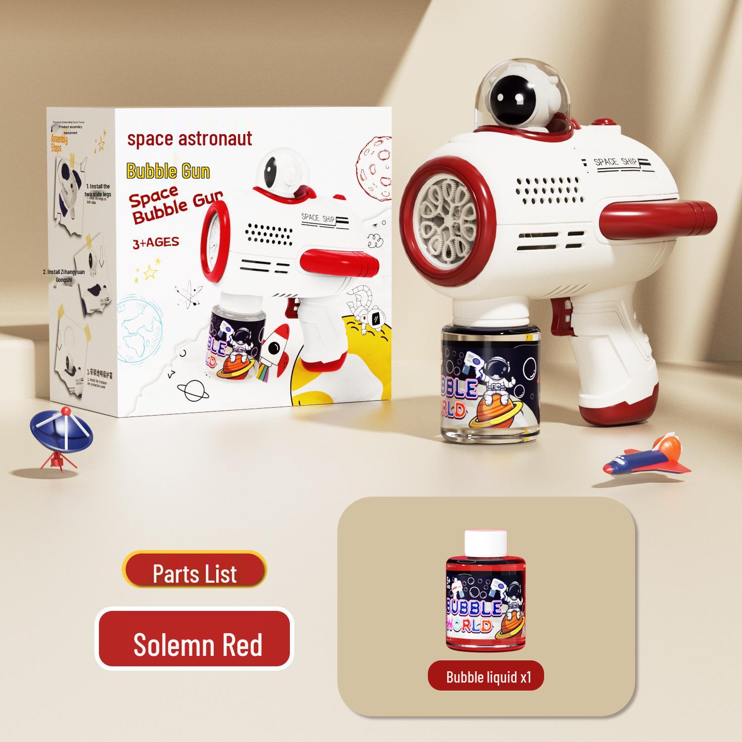Astronaut-Themed Automatic Gatling Bubble Blower Toy for Kids