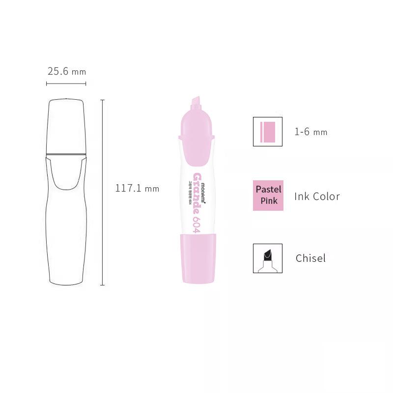 Monami Grange Highlighter 604: Soft, Quick-Dry Fluorescent Marker 6025